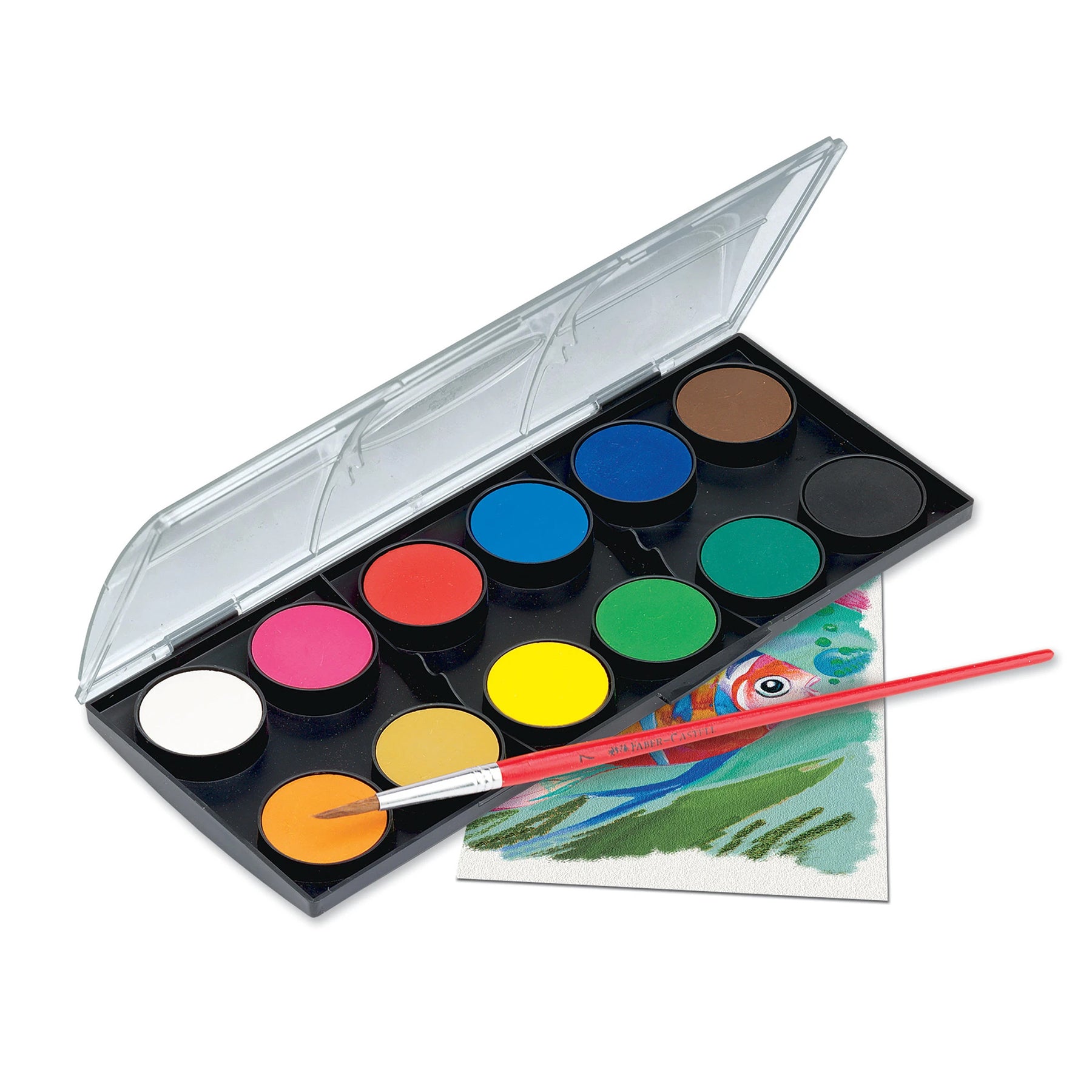 FABER-CASTELL Water Colors 12Color 30mm - Al Masam Stationery LLC Main image