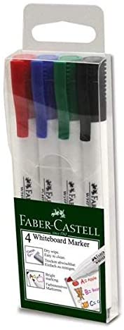 FABER-CASTELL Marker Slim White Board fine PET - (Pack of 4) - Al Masam Stationery LLC Main image