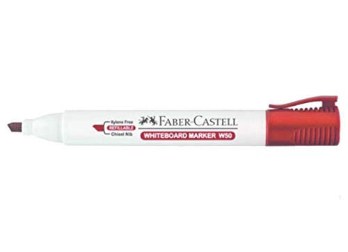 FABER-CASTELL WB Marker Red W50 Chisel 253921Tip - Al Masam Stationery LLC Main image