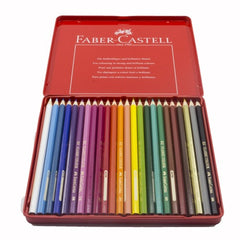 FABER-CASTELL Metal Tin 24 Color Classic Line-(115825) - Al Masam Stationery LLC