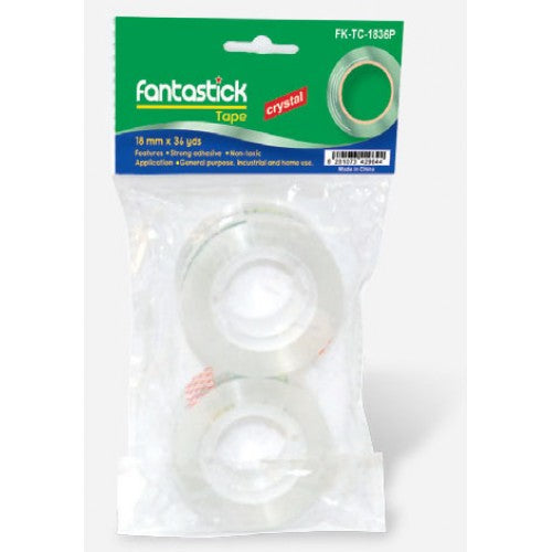 Fantastic Crystal Tape 18mm x 36yard Pack of 2 Roll - Al Masam Stationery LLC Main image