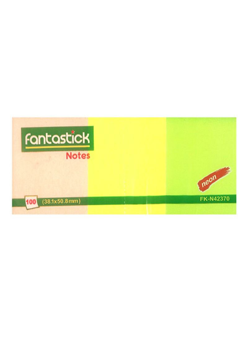 Fantastick Sticky Notes 1.5x2 Fluorecent 3 Color - Al Masam Stationery LLC Main image