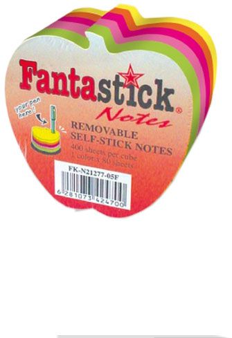Fantastick Sticky Notes Fluorecent. 5 Color Apple Design - Al Masam Stationery LLC Main image