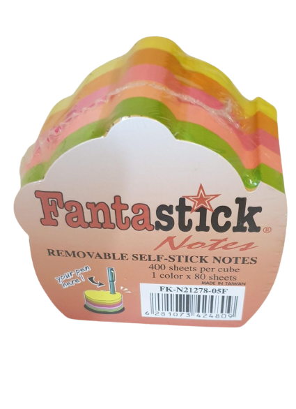 Fantastick Sticky Notes Fluorecent. 5 Color TeaPot Design - Al Masam Stationery LLC Main image