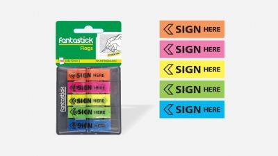 Fantastick Sign Here Flags  45x25mm Blisters - Al Masam Stationery LLC