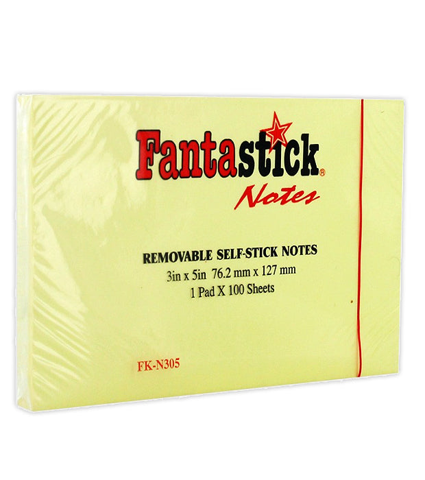 Fantastick Sticky Notes 3x5 Inch Yellow - Al Masam Stationery LLC Main image