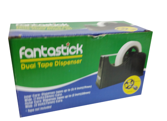 Fantastick Tape dispenser 1"  & 3"dual core D136 Black - Al Masam Stationery LLC