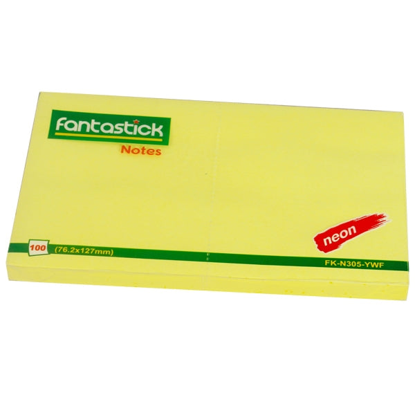 Fantastick Stick Notes 3x5" Fluor. Yellow - Al Masam Stationery LLC Main image