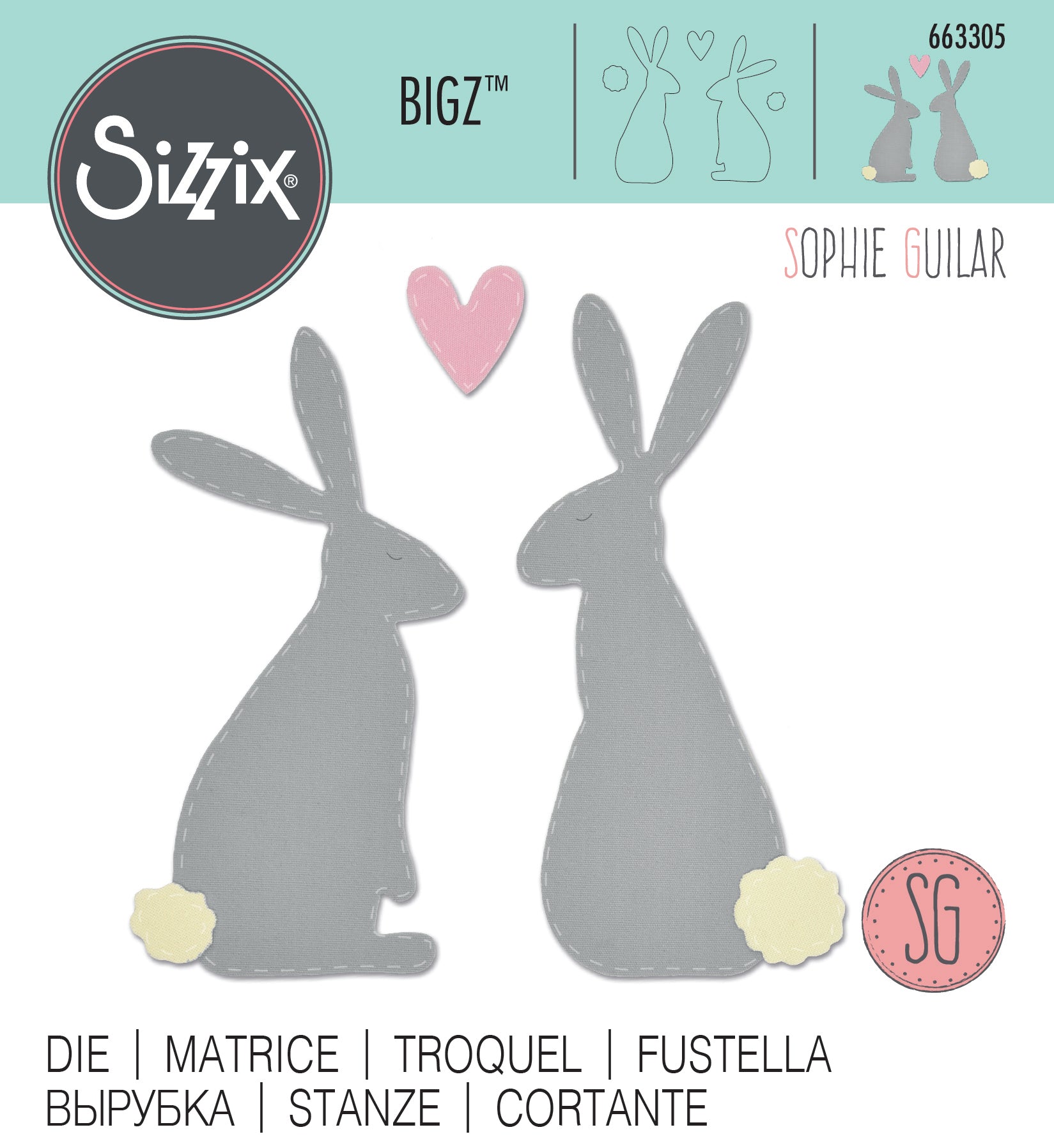 Bigz Die Spring Hares By Sophie Guilar - SIZ 663305 - Al Masam Stationery LLC Main image