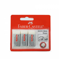 FABER-CASTELL Dust Free Eraser w Sleeve (3pc Blister)-187188 - Al Masam Stationery LLC