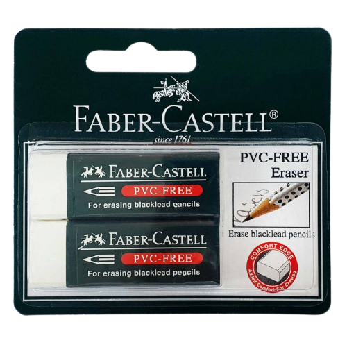 FABER-CASTELL PVC Free Eraser w Sleeve - Al Masam Stationery LLC