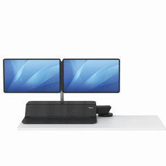 Fellowes Lotus Rt Sit-Stand Workstation - Black / Grey (For Dual Monitor) - Al Masam Stationery LLC