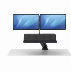 Fellowes Lotus Rt Sit-Stand Workstation - Black / Grey (For Dual Monitor) - Al Masam Stationery LLC