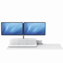 Fellowes Lotus Rt Sit-Stand Workstation - White (For Dual Monitor) - Al Masam Stationery LLC