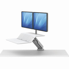 Fellowes Lotus Rt Sit-Stand Workstation - White (For Dual Monitor) - Al Masam Stationery LLC