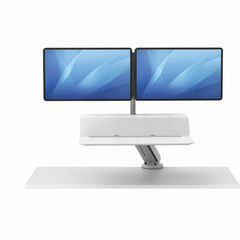 Fellowes Lotus Rt Sit-Stand Workstation - White (For Dual Monitor) - Al Masam Stationery LLC