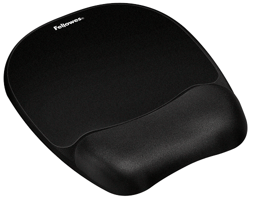 Fellowes Memory Foam Wrist Support With Mouse Pad - Black - Al Masam Stationery LLC Main image