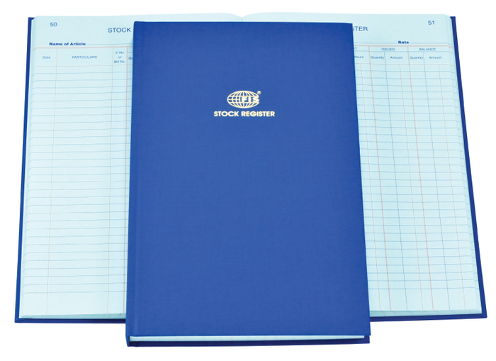 FIS Stock Register 3Q account book with a sturdy cover and lined pages for organized record-keeping.
