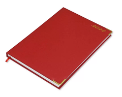 FIS A4 Diary 2024 English (Golden Corners) Red - Al Masam Stationery LLC