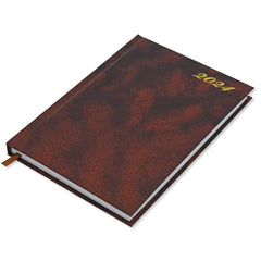 FIS A5 Diary 2024 English (Friday & Saturday Combined) Brown - FSDI91E21BR - Al Masam Stationery LLC