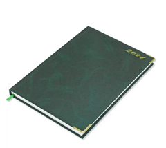 FIS Diary 2024 English (Golden Corners) Green, A5 - FSDI22E21GR - Al Masam Stationery LLC