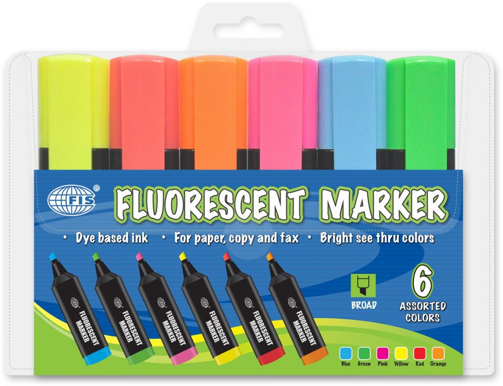 Highlighter (FIS) Blue / Green / Orange / Pink / Red / Yellow - Al Masam Stationery LLC Main image