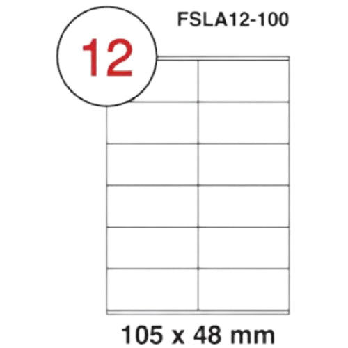 MULTI PURPOSE WHITE LABEL-105X48mm - Al Masam Stationery LLC Main image