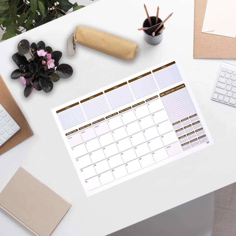 FIS 490x340mm English-French 2026 Desk Calendar Refill - FSDKREF26 - Al Masam Stationery LLC