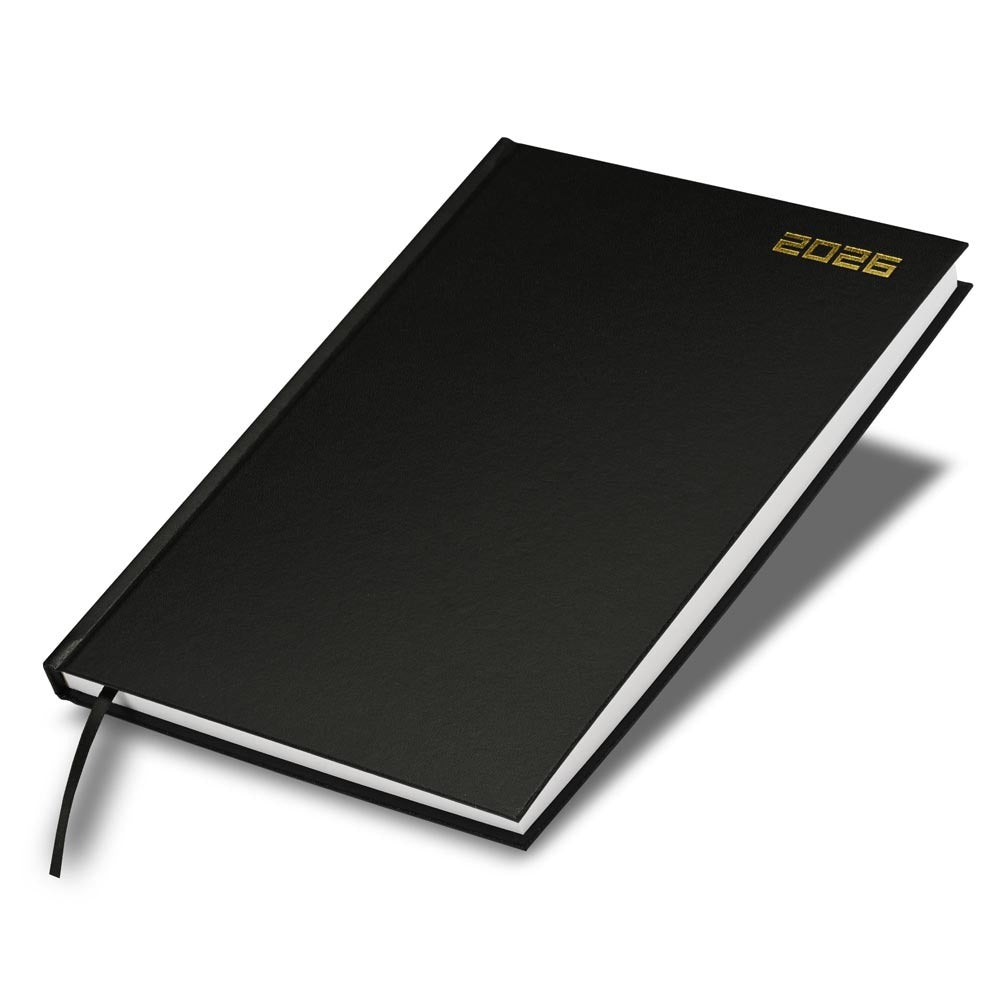 FIS Black A4 Hard Cover Vinyl 2026 Daily Diary-FSDI41E26BK Main image
