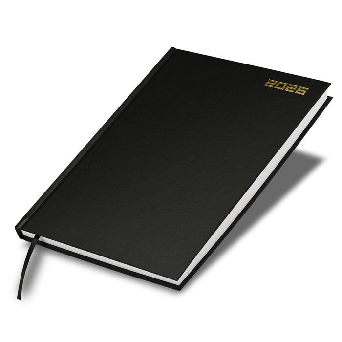 FIS Black A4 Hard Cover Vinyl 2026 Daily Diary-FSDI41E26BK