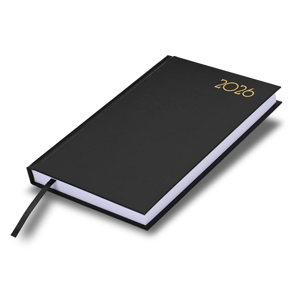 FIS Black A5 French Hard Cover Vinyl 2026 Diary-FSDI29FR26BK Main image