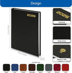 FIS Black A5 Hard Cover Vinyl 2026 Diary-FSDI21E26BK - Al Masam Stationery LLC