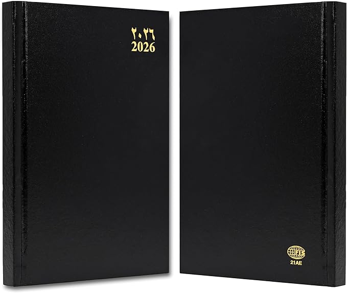 FIS Black A5 Hard Vinyl 2026 Diary - FSDI21AE26BK - Al Masam Stationery LLC