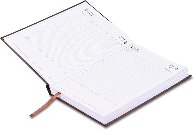 FIS Chocolate A5 Arabic-English Hard Cover Vinyl 2026 Diary-FSDI21AE26CH - Al Masam Stationery LLC
