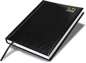 FIS Black A5 Vinyl 2026 Daily Diary - FSDI18AE26BK Main image