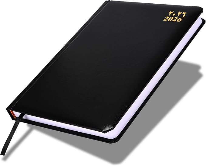 FIS Black A5 Vinyl 2026 Daily Diary - FSDI23AE26BK Main image