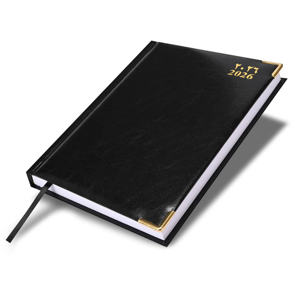 FIS Black A5 Vinyl Gold 2026 Sat-Sun AE Diary - FSDI92AE26BK Main image