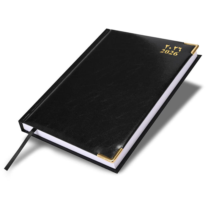 FIS Black A5 Vinyl Gold 2026 Sat-Sun AE Diary - FSDI92AE26BK