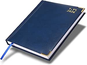 FIS Blue A5 Gold-Corner Vinyl 2026 Diary - FSDI22AE26BL Main image