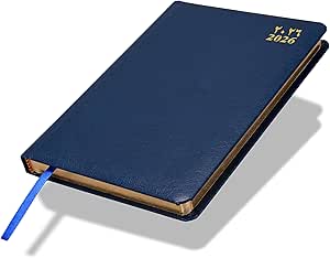 FIS Blue A5 Gold-Edge Vinyl 2026 Daily Diary - FSDI23AEG26BL Main image