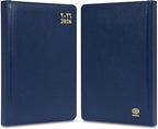 FIS Blue A5 Gold-Edge Vinyl 2026 Daily Diary - FSDI23AEG26BL - Al Masam Stationery LLC