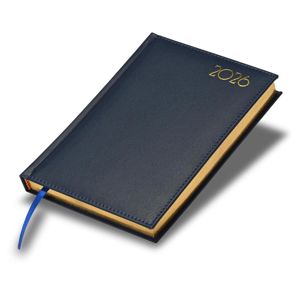 FIS Blue A5 Golden PU Gilded Edge 2026 Diary-FSDI26EG26BL Main image