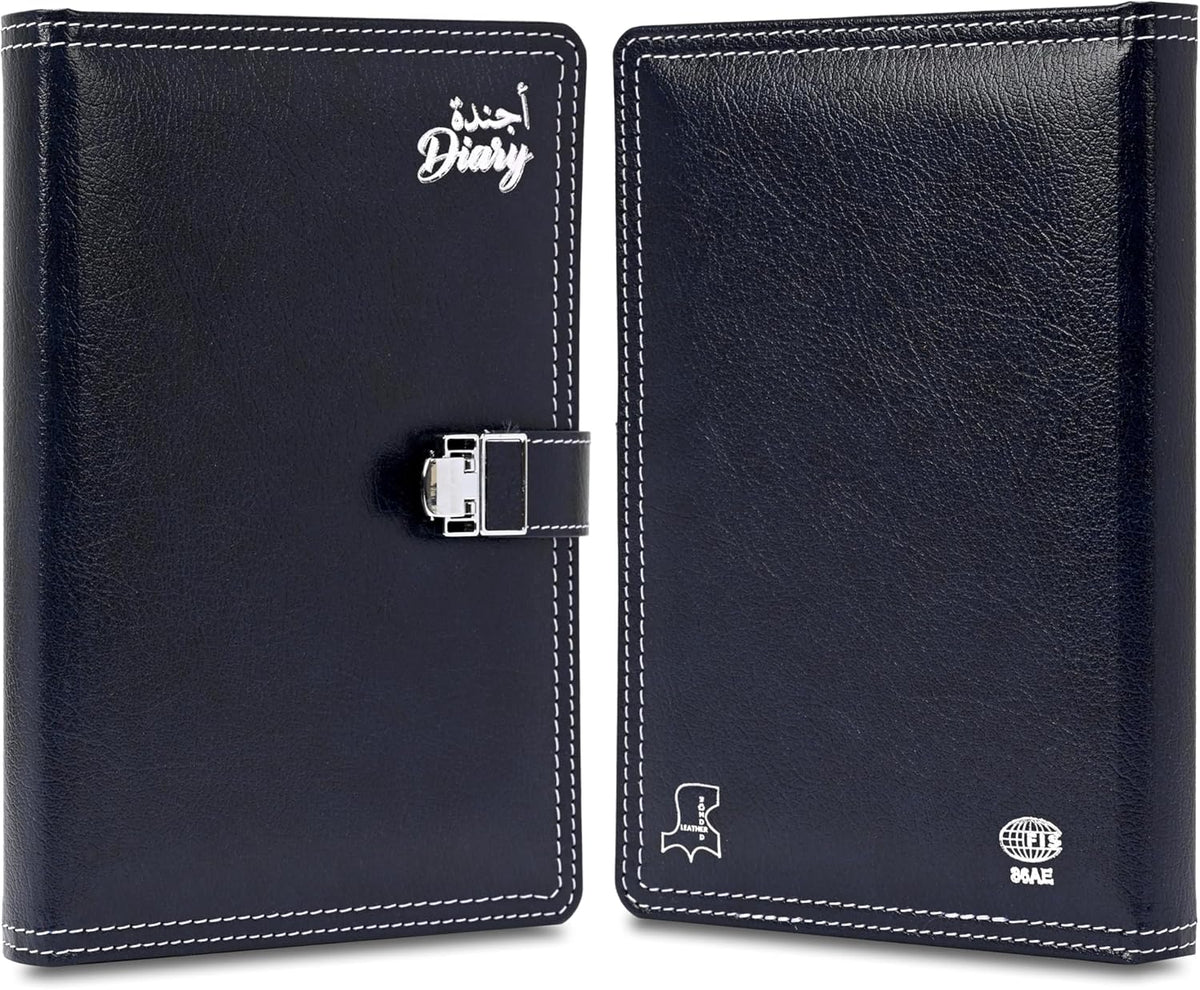 FIS Blue A5 Leather Lock 2026 AE Diary - FSDI86AE26D02 - Al Masam Stationery LLC