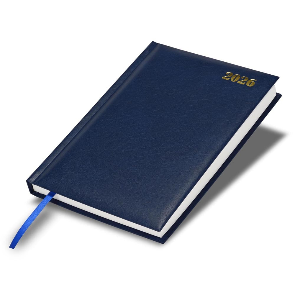 FIS Blue A5 Padded Hard Cover Vinyl 2026 Diary-FSDI18E26BL - FSDI18E26BL Main image