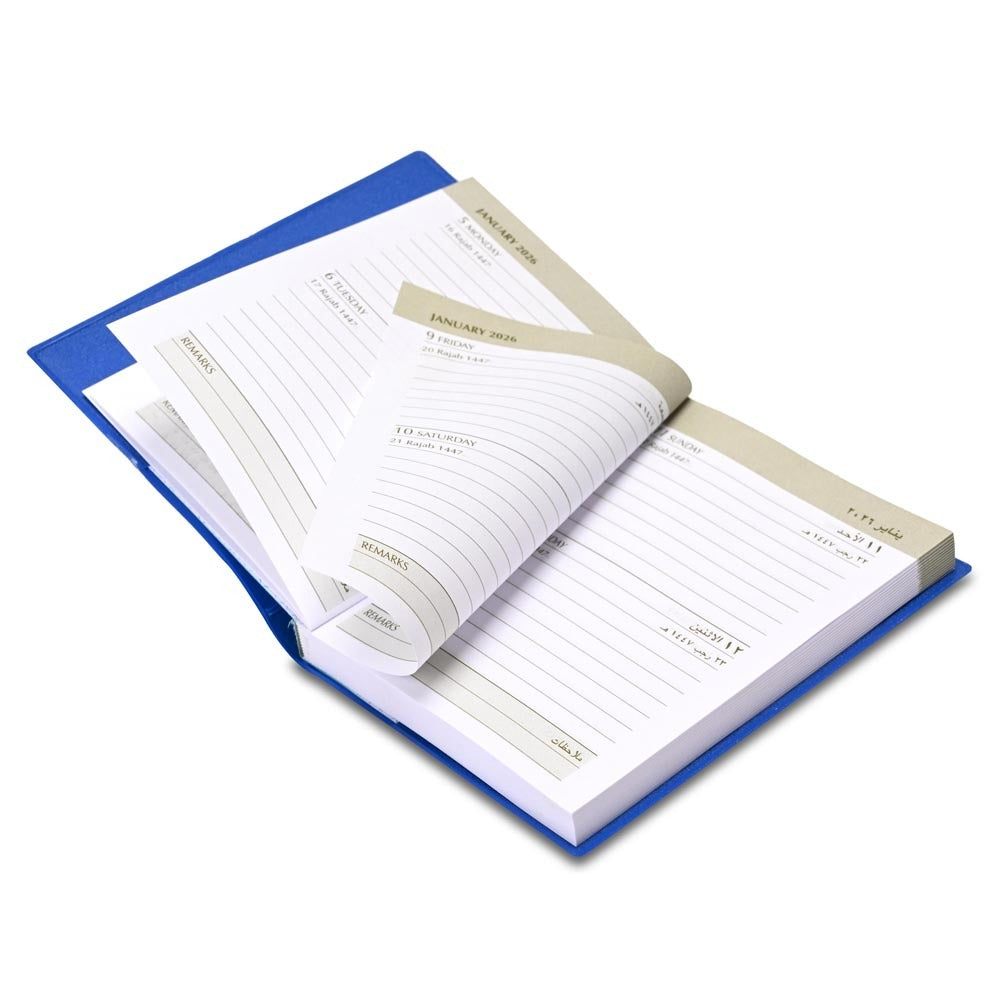 FIS Blue Pocket PVC 2026 2-Day Diary - FSDI09AE26BL - Al Masam Stationery LLC