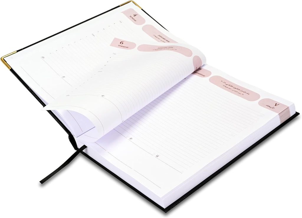 FIS Black 170×240 Hard Cover 2026 AE Diary - FSDI75AEV26BK - Al Masam Stationery LLC