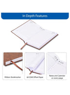 FIS Brown A5 Arabic-English Hard Cover Vinyl 2026 Diary-FSDI21AE26BR - Al Masam Stationery LLC