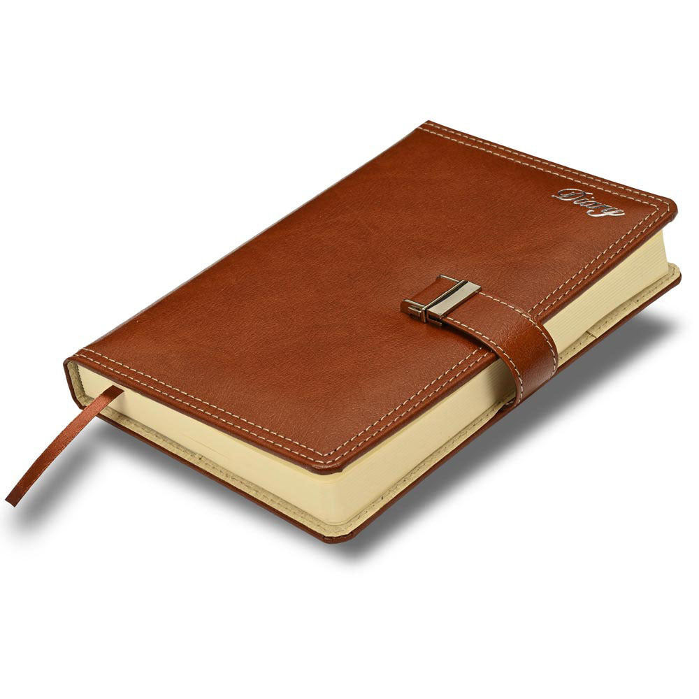FIS Brown A5 Bonded Leather Magnetic Lock 2026 Diary-FSDI86E26D03 Main image