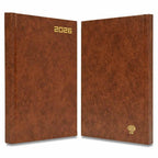 FIS Brown A5 Hard Cover Vinyl 2026 Diary-FSDI21E26BR - Al Masam Stationery LLC