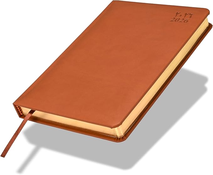 FIS Brown A5 PU Gold-Edge 2026 Diary - FSDI19AEG26BR Main image